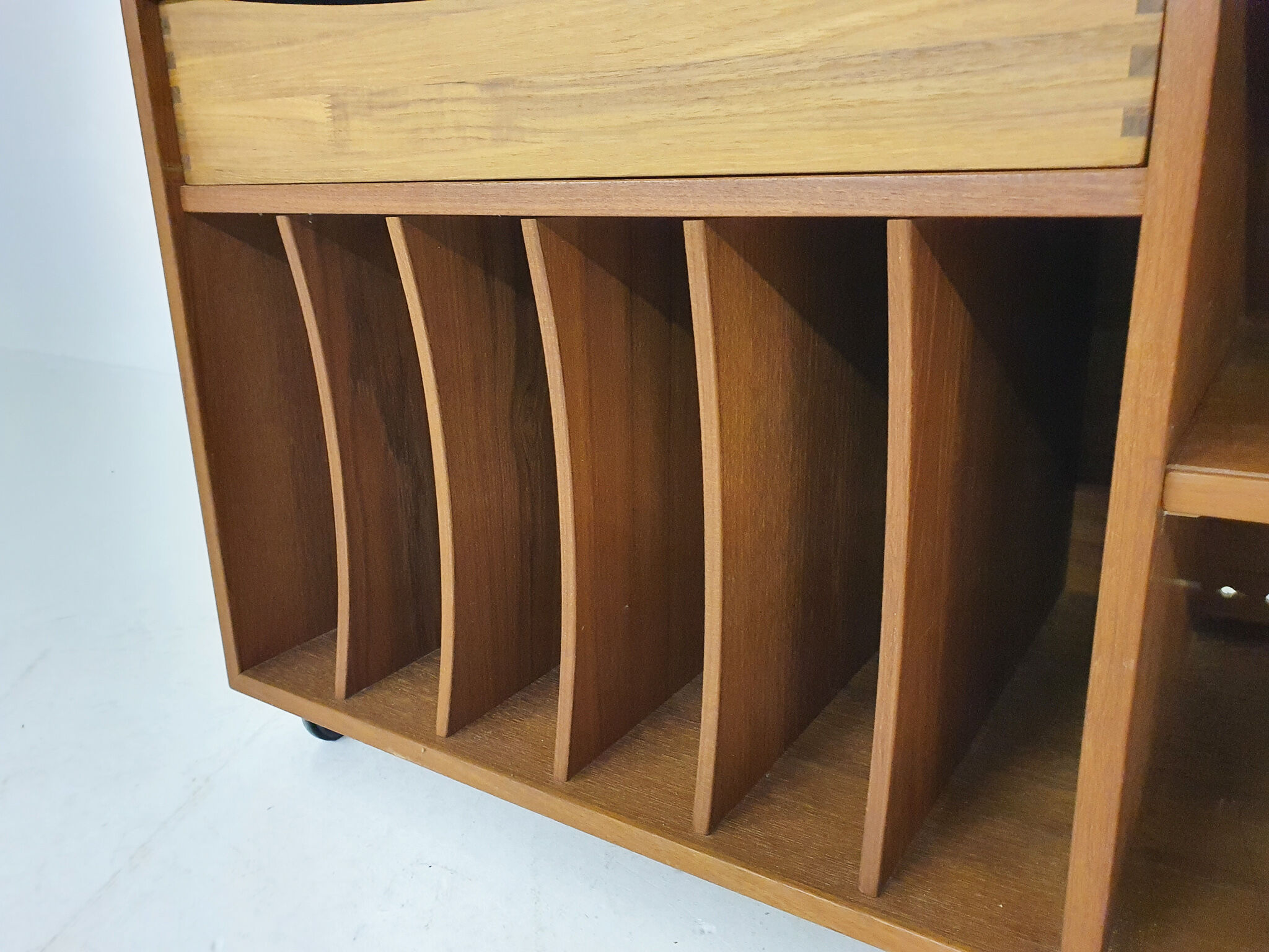 Scandinavian modern teak record player cabinet, Denmark 1960's