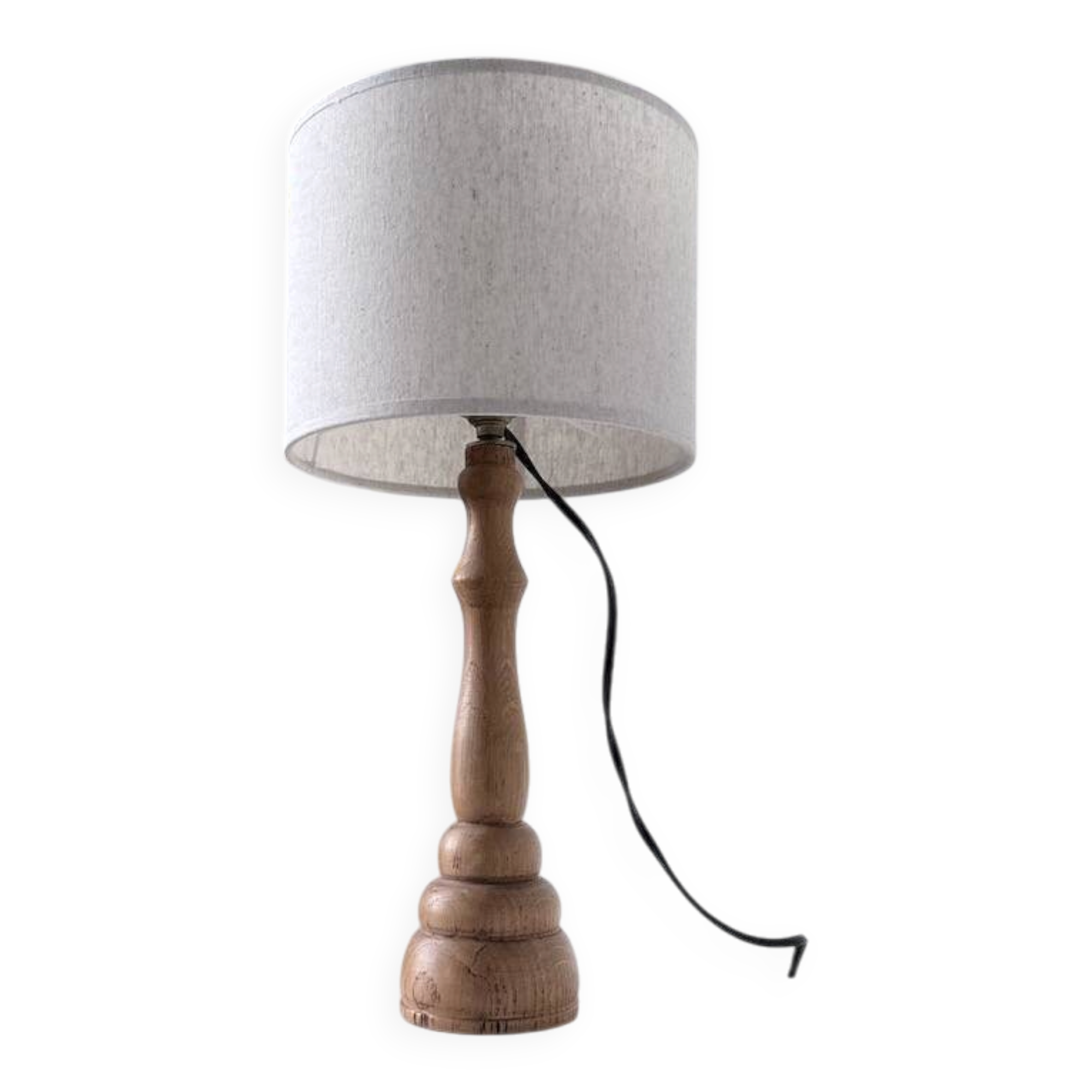 Lampe de bureau en bois chêne clair 1950
