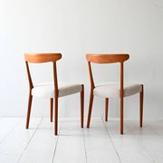 Pair of 1960s Scandinavian Teak Chairs with Curved Back