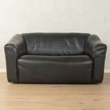 DS-47 two-seater sofa by de Sede, 1970s, black nappa leather