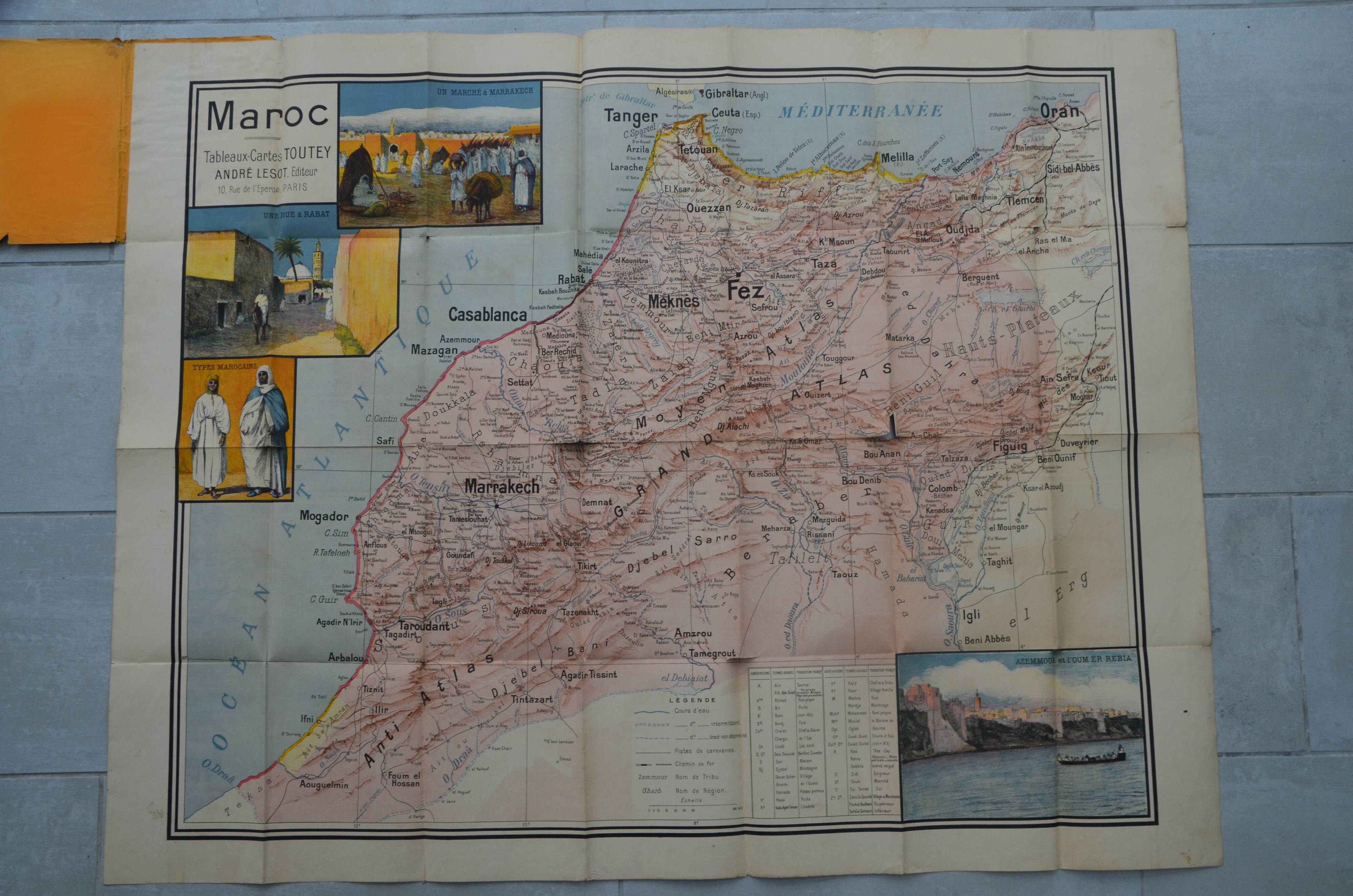 Toutey, Morocco map table