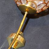Paire d'appliques, globe en verre ambré texturé de Murano, Doria Leuchten, milieu du 20e siècle