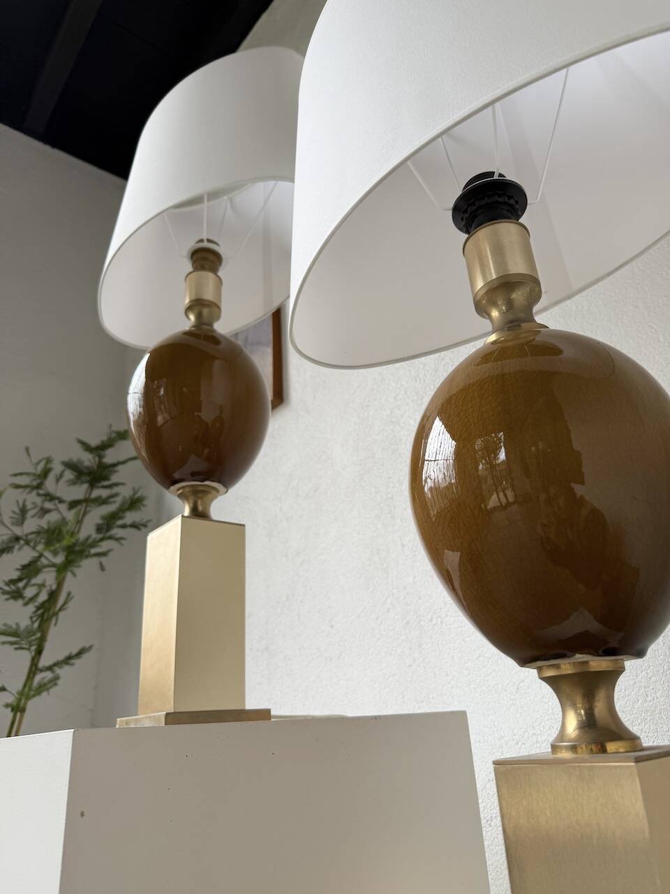 Pair of Philippe Barbier table lamps from the 70s