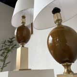 Paire de lampes de table Philippe Barbier années 70