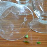 Set of 6 water glasses with stylized branch pattern