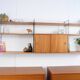 WHB shelf in teak, retro vintage style from the 60s-70s.