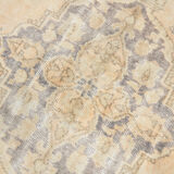 7x10 beige & navy blue vintage rug, 215x302cm