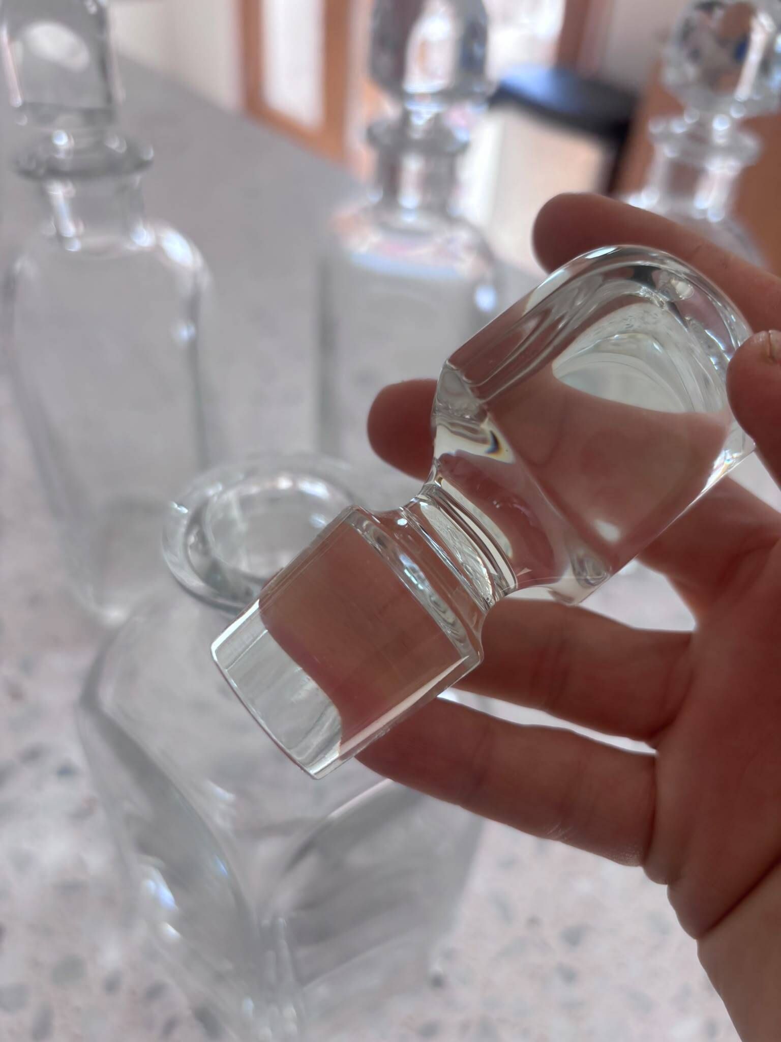 Set 4 Baccarat crystal whisky carafes. Rare Vologne model, created in 1995.