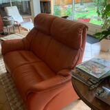 Leather two-seater sofa