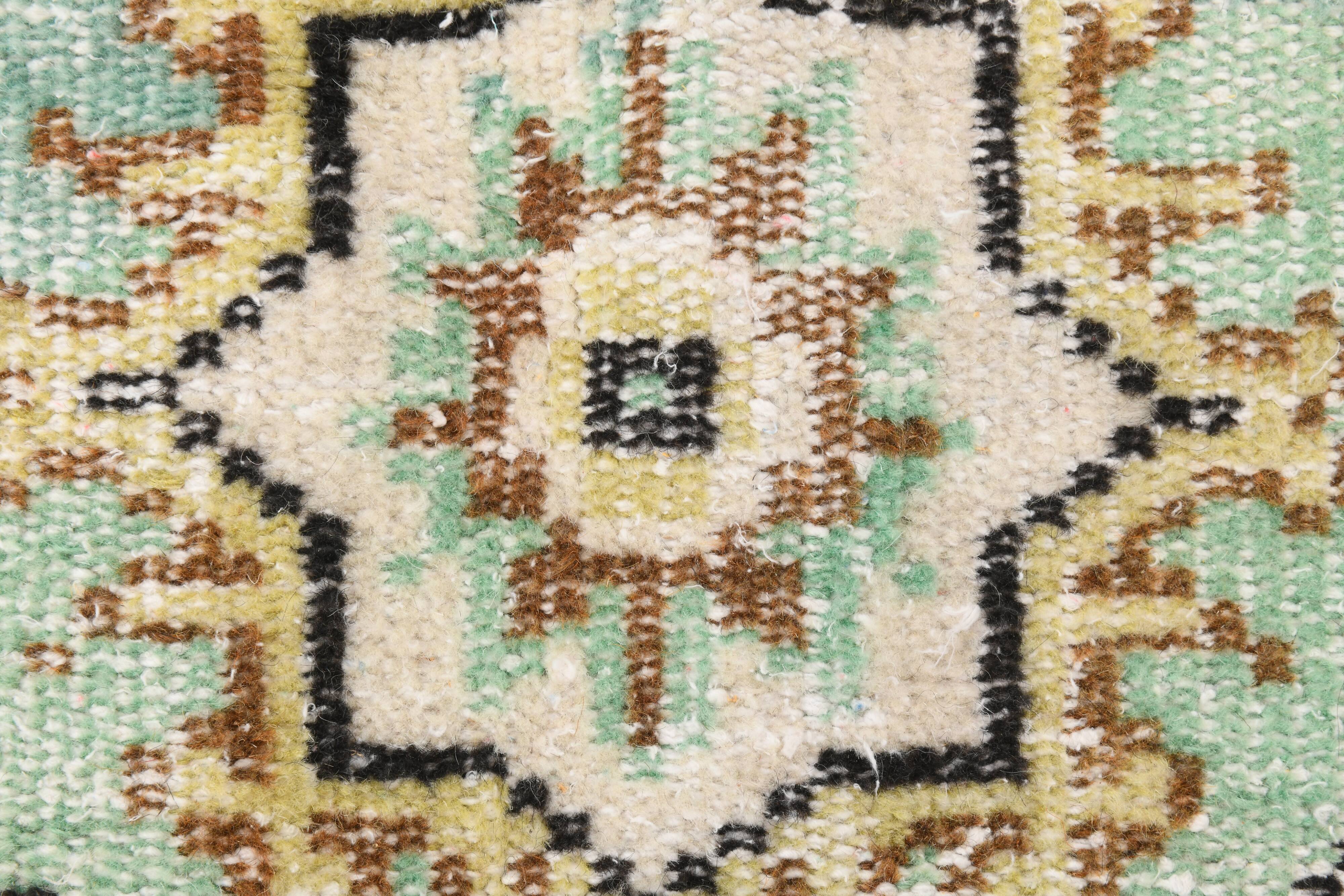 5x8 Green & Cream Oriental Vintage Rug 157x235Cm SK 24776