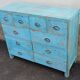 Blue wooden dresser with drawers