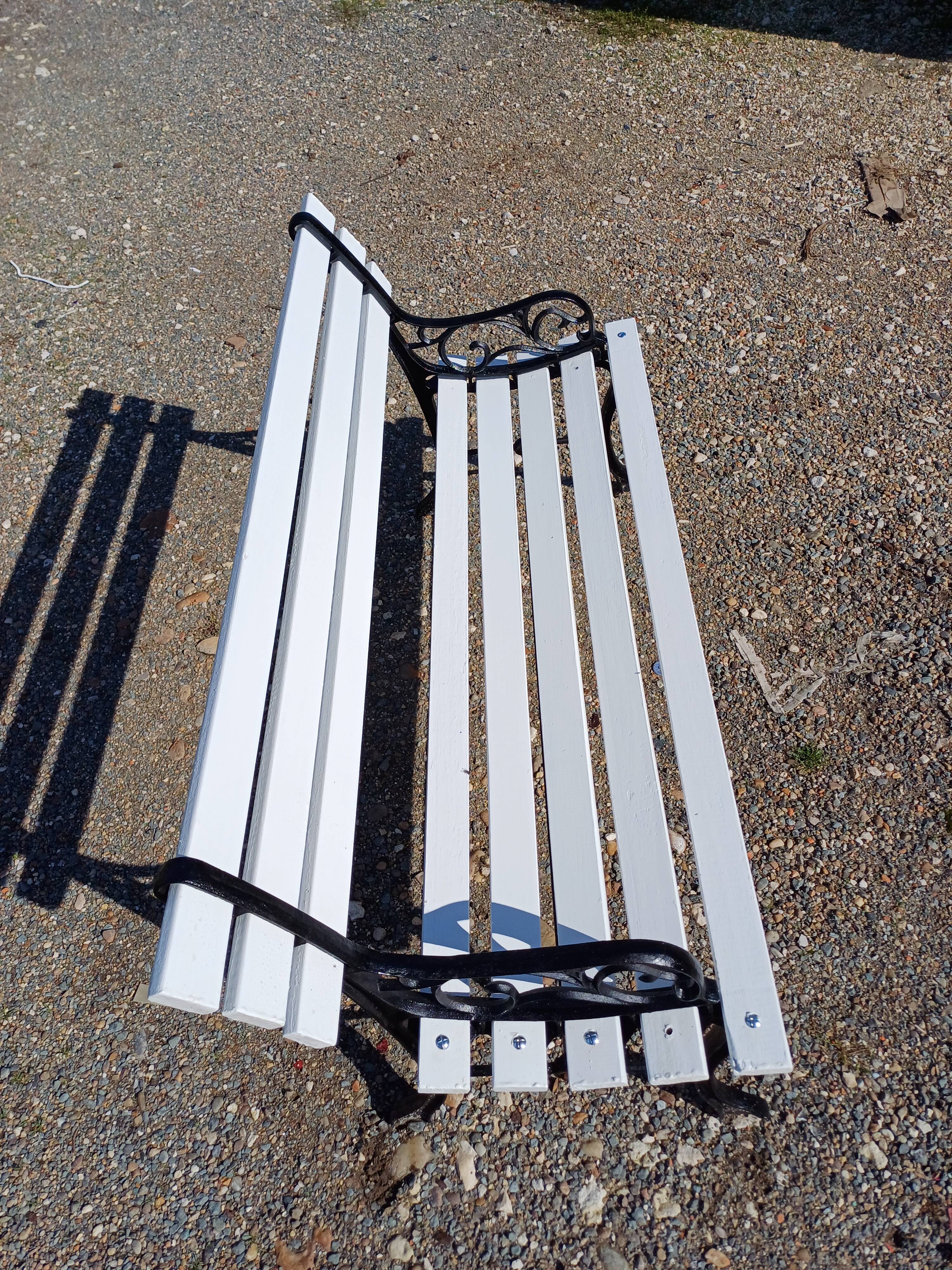 1900 Cast Iron and Wood Bench