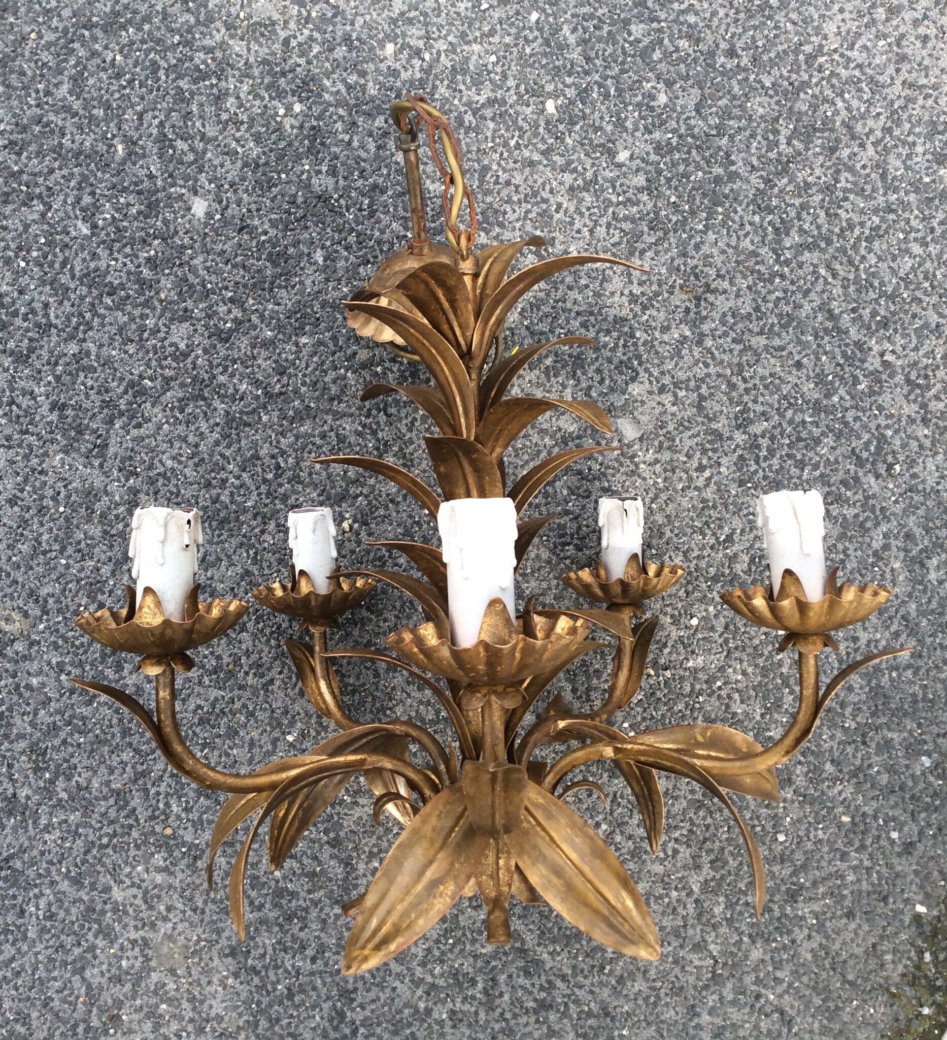 Gold metal chandelier