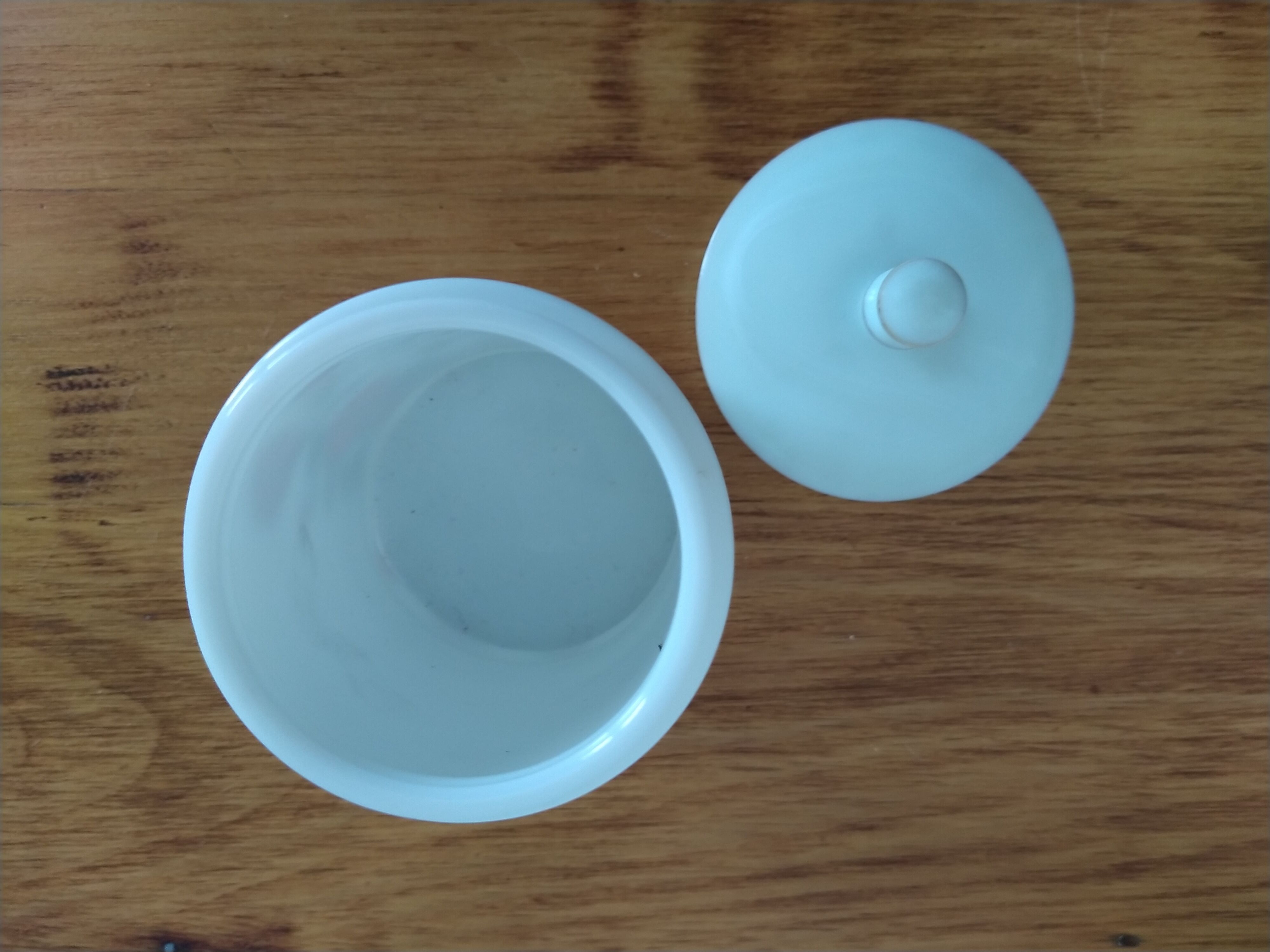 Vintage old pharmacy pot in opaline