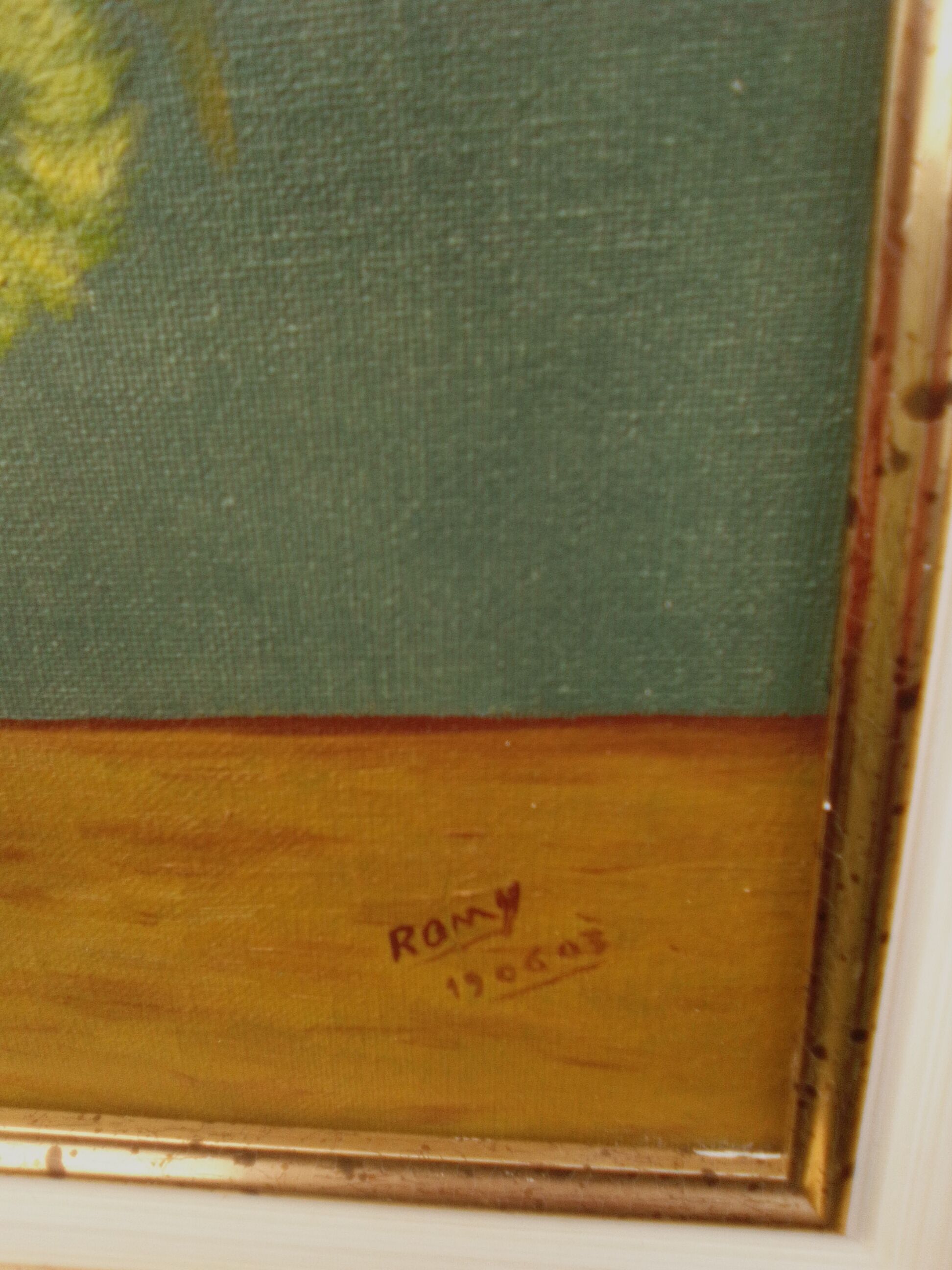 Reproduction on framed canvas signed romy 62 X 54 cm