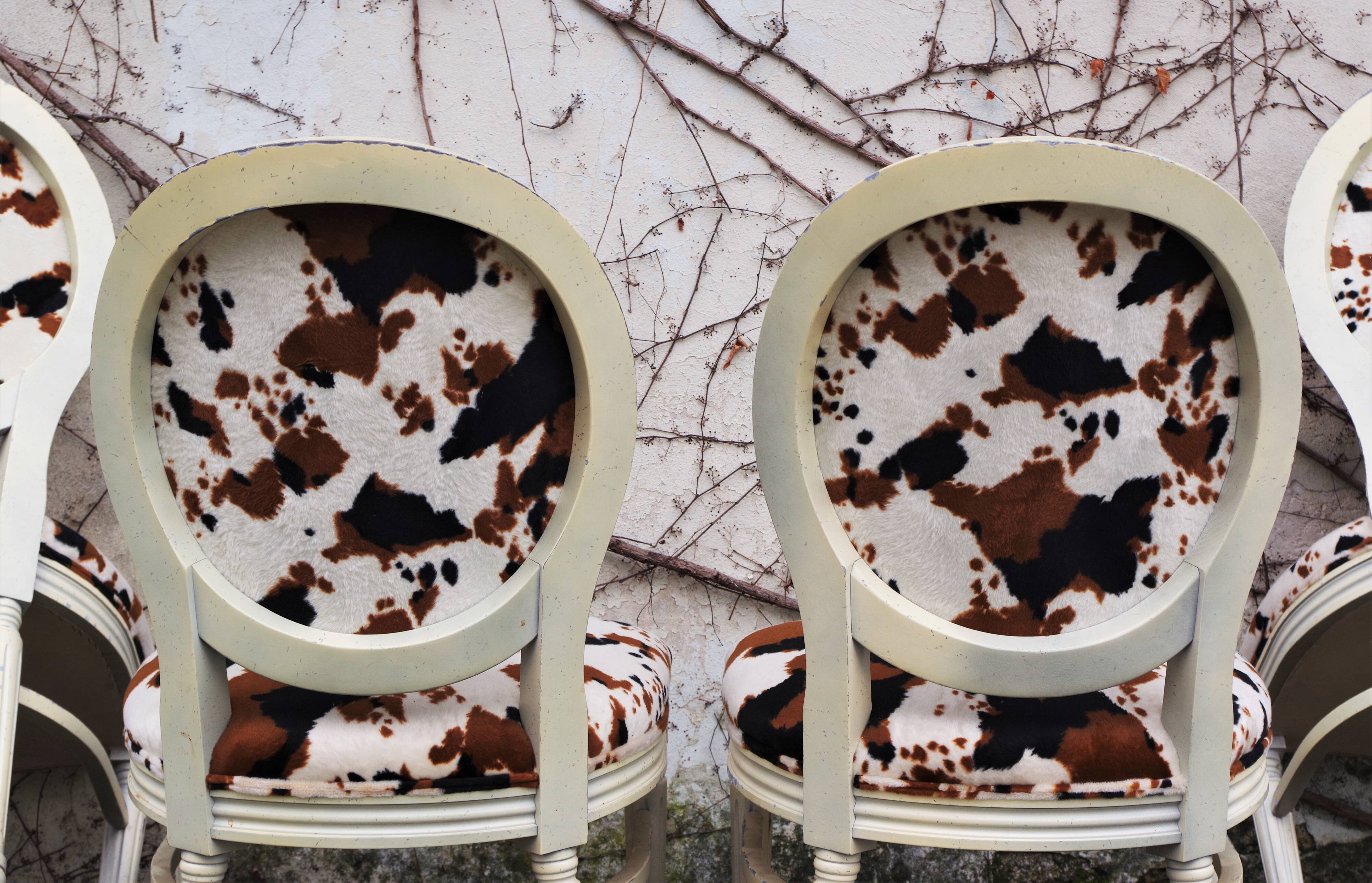 Baroque Style Wooden Dining Chairs, 1980
