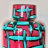 Vintage West-Germany vase by Scheurich with handpainted Bamboo decor