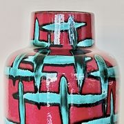 Vintage West-Germany vase by Scheurich with handpainted Bamboo decor