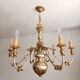 Antique gilded silver chandelier Florentine Rococo Louis XV Italy