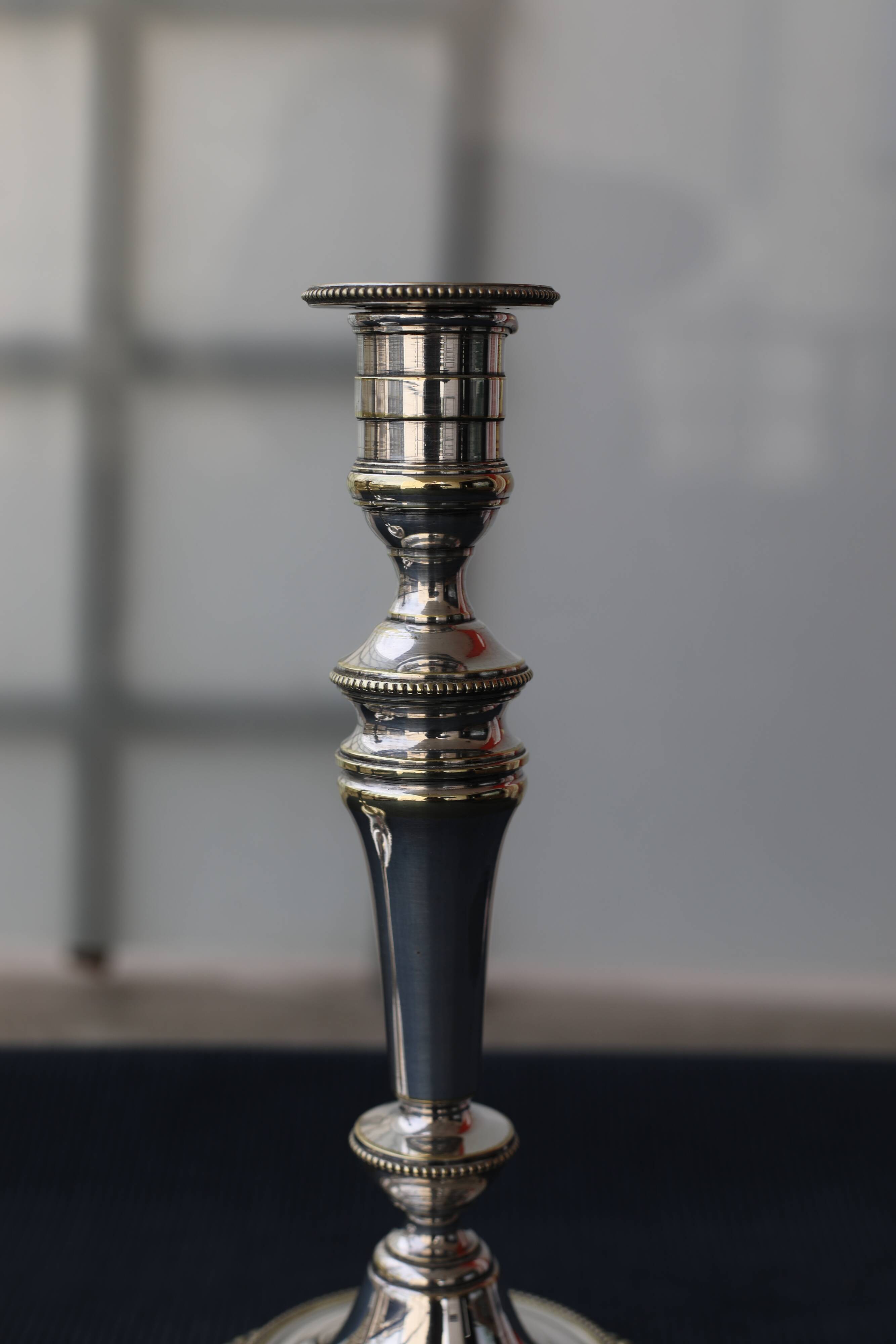 Pair of Christofle bougeoirs