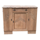 Art Deco vintage Parisian buffet renovated in solid wood and pink marble 123cm