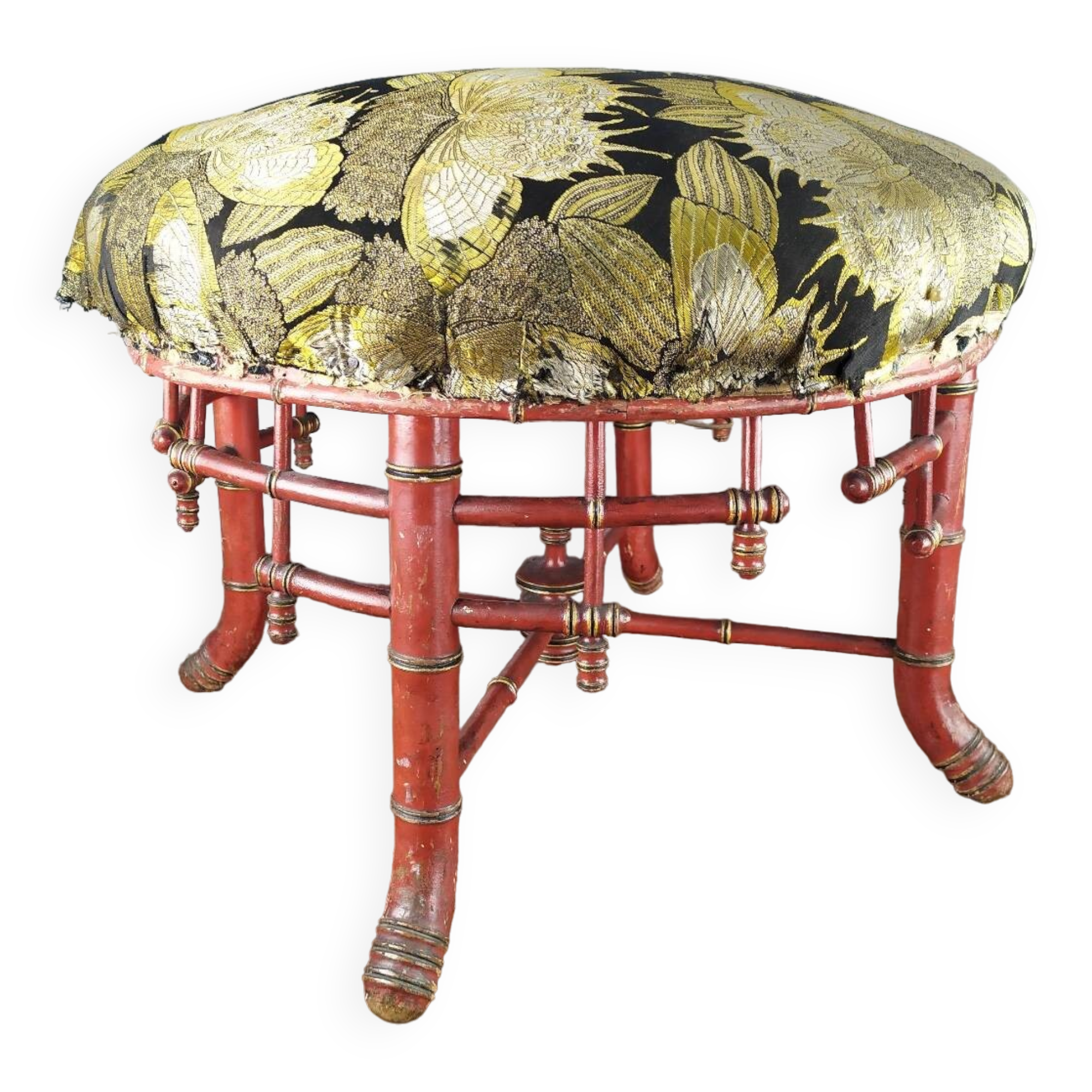 Napoleon III bamboo pouf