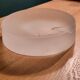 Empty ashtray pocket modernist design in satin molded pressed glass
