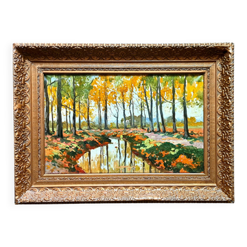 Post-Impressionist painting signed in Fauvism style - Russian School, 1924