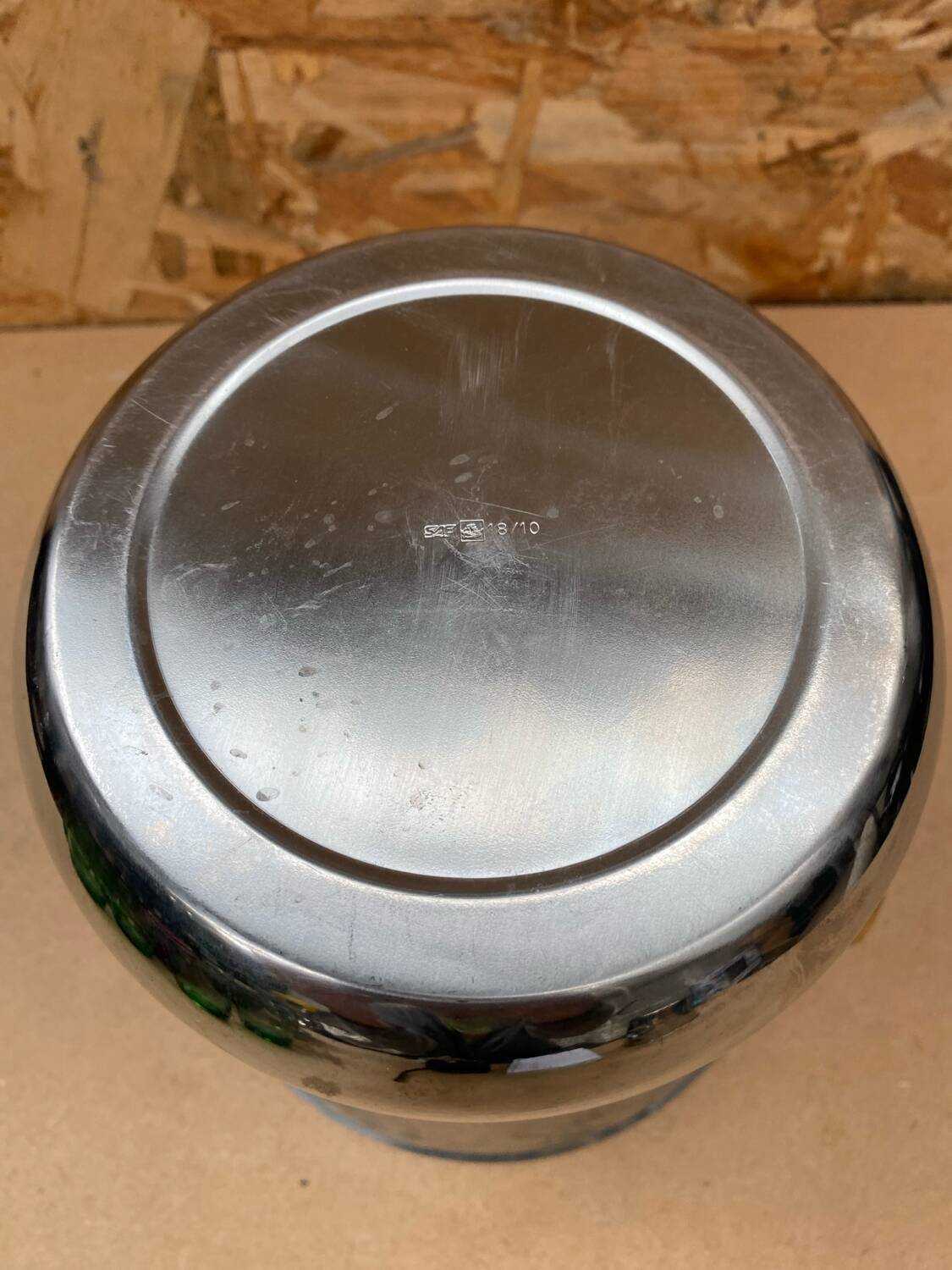 Antique champagne ice bucket saf stainless steel cooler france vintage