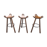 Lot of 3 Bar Tabourets "Marbella" 60s