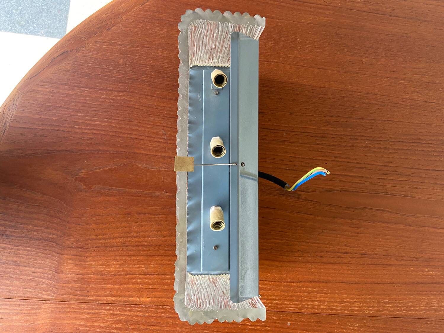 3 molded glass sconces 1950