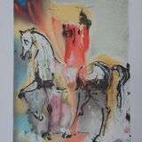 Salvador Dali: Horses, The Christian Knight - Signed Lithograph