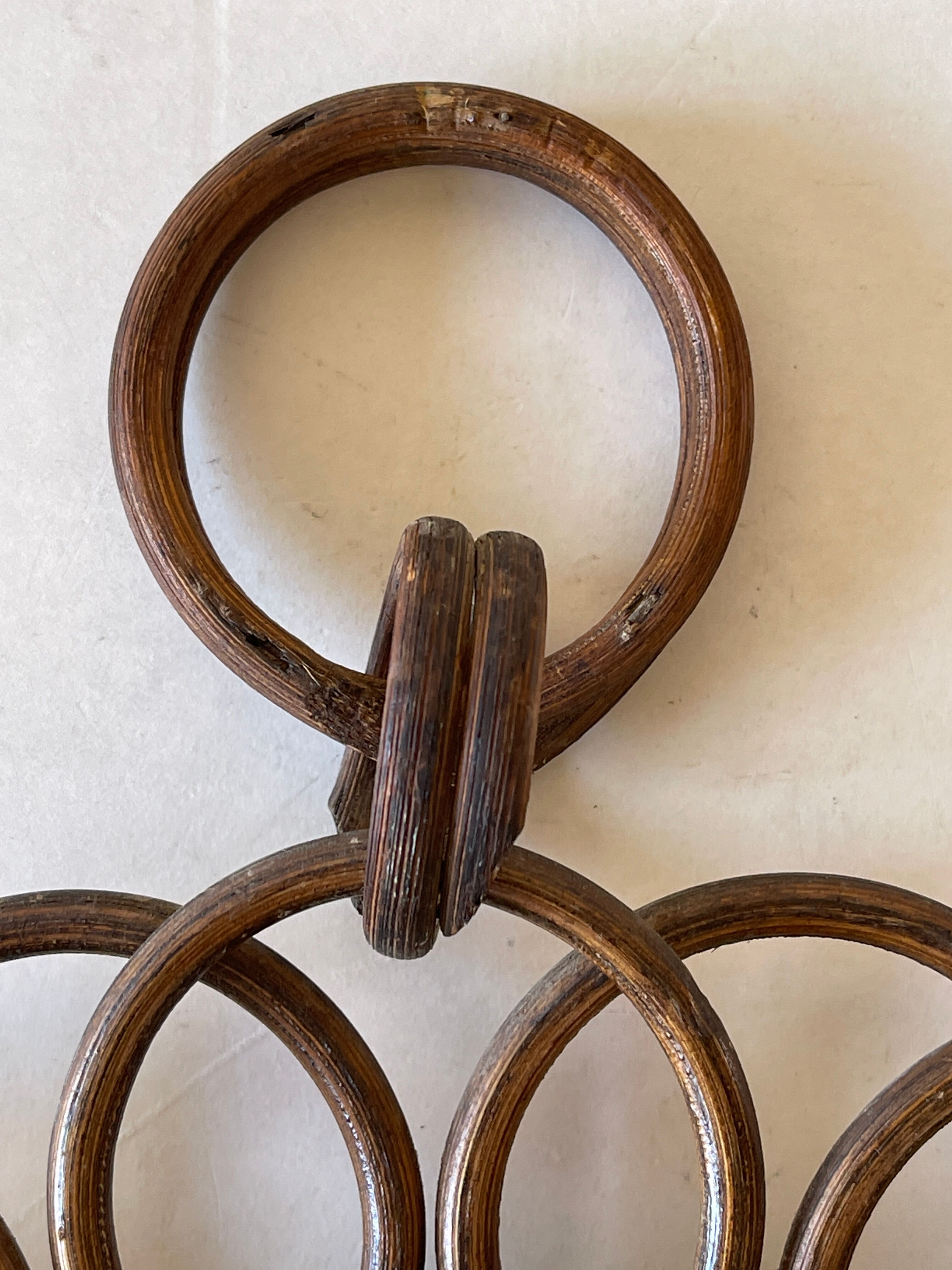 Vintage rattan sun mirror 32cm