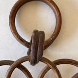 Vintage rattan sun mirror 32cm