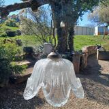 Vintage frosted blown glass pendant light