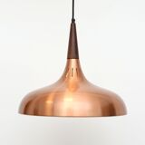 Vintage danish pendant lamp in copper 60's