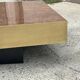 Willy Rizzo coffee table in walnut burl and brass 1970