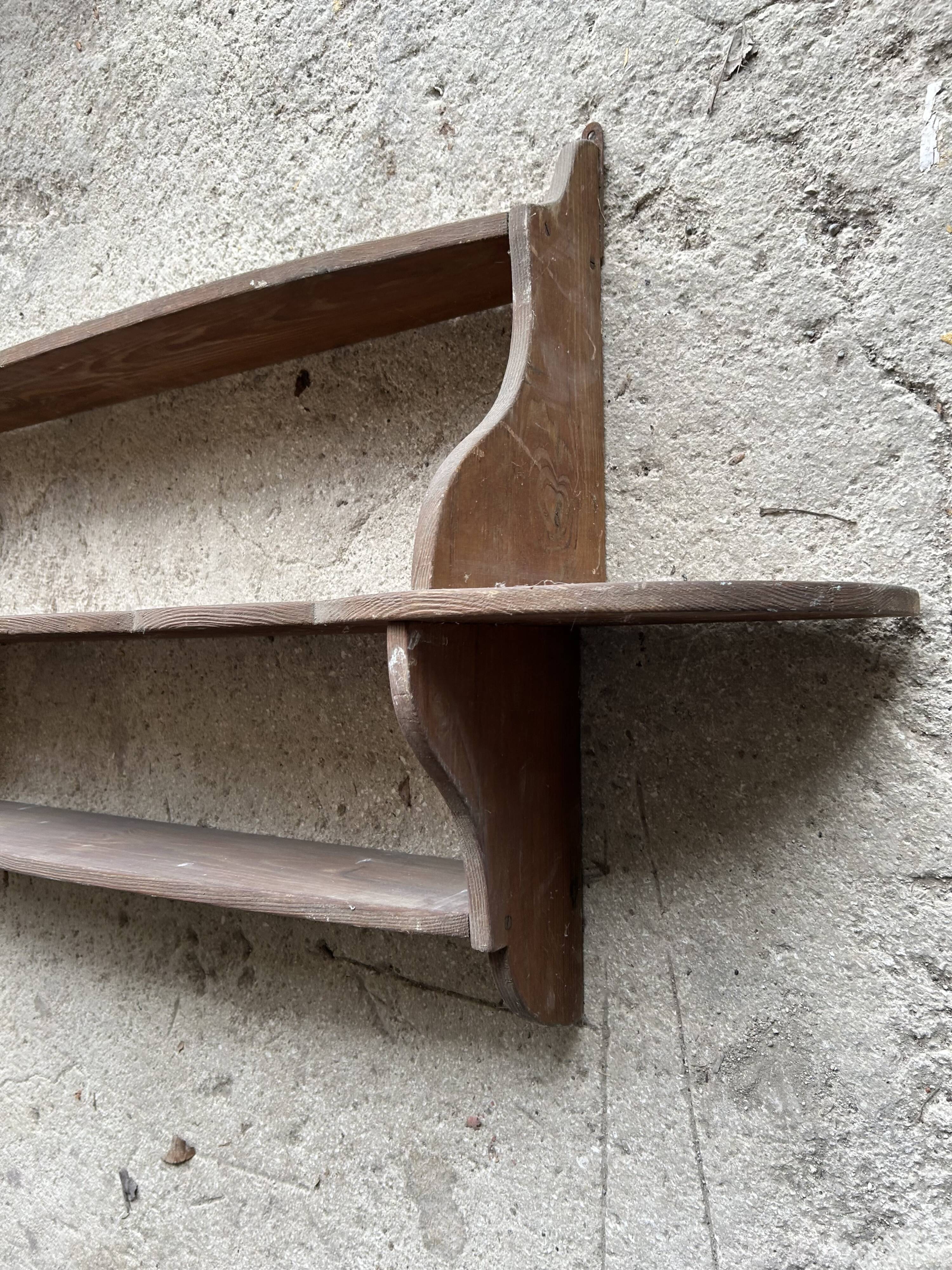 Antique wooden wall shelf