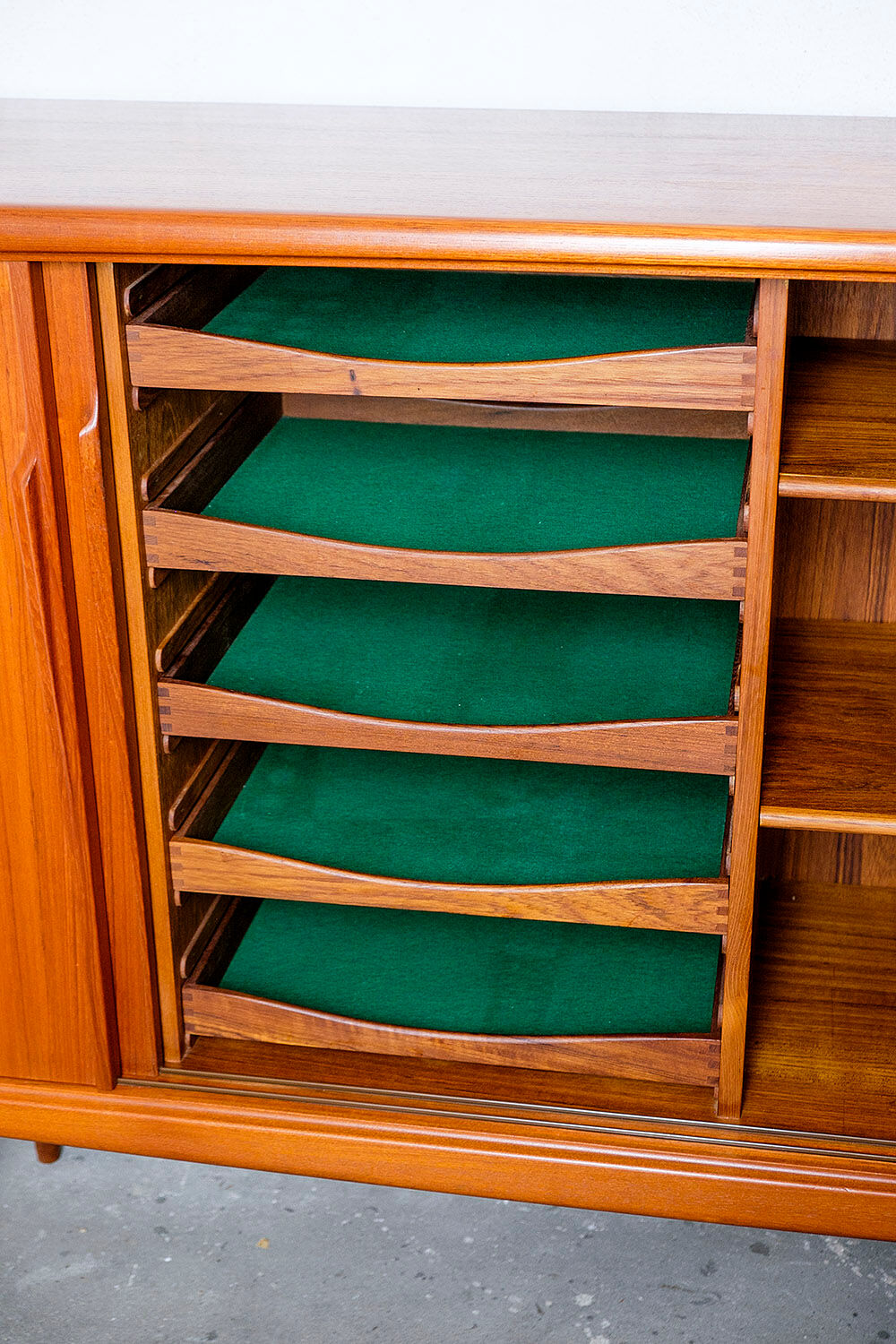 Danish teak highboard by Axel Christensen for ACO Møbler, 1960s