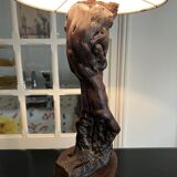 Brutalist wooden lamp