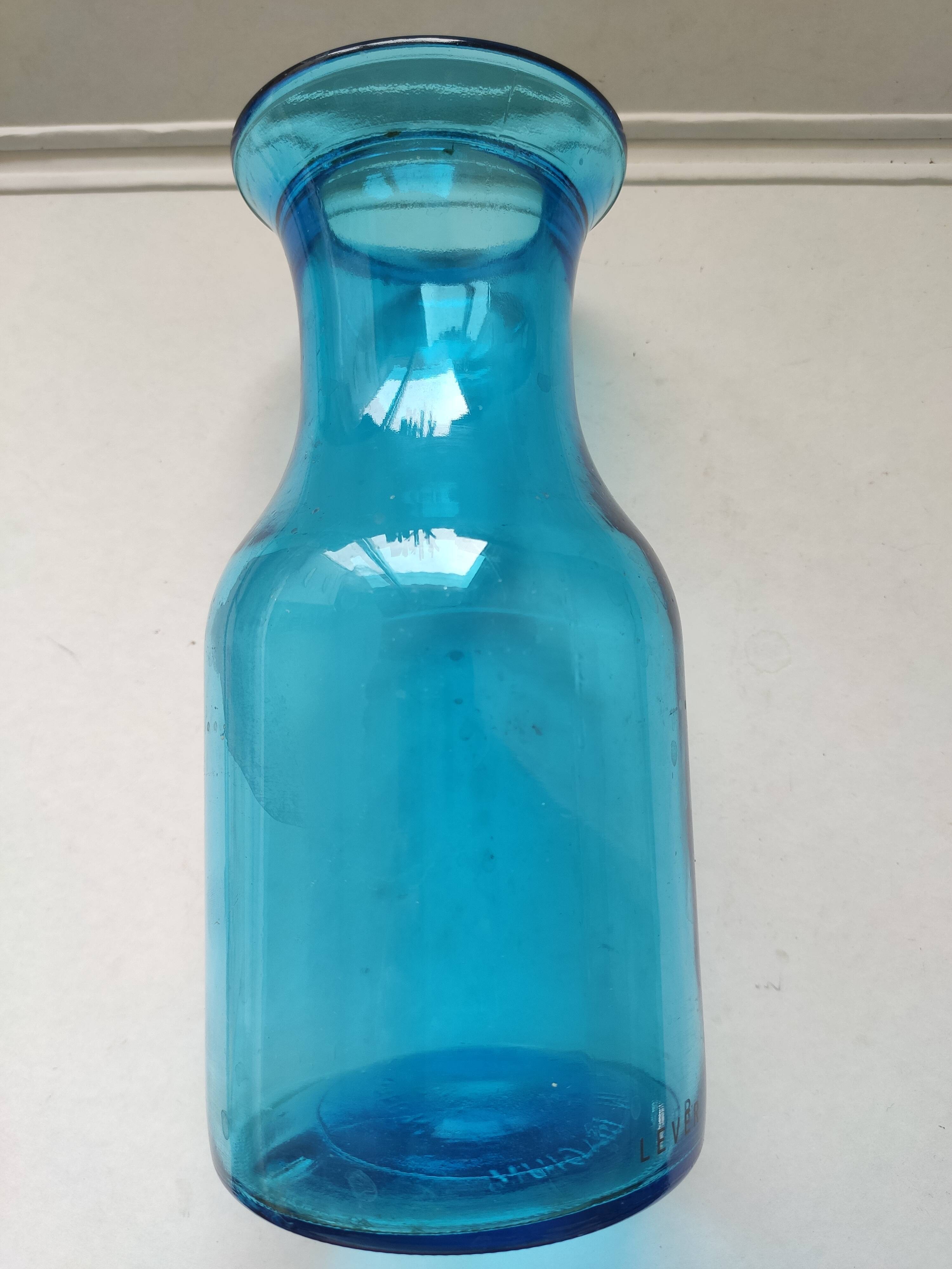 Blue glass carafe