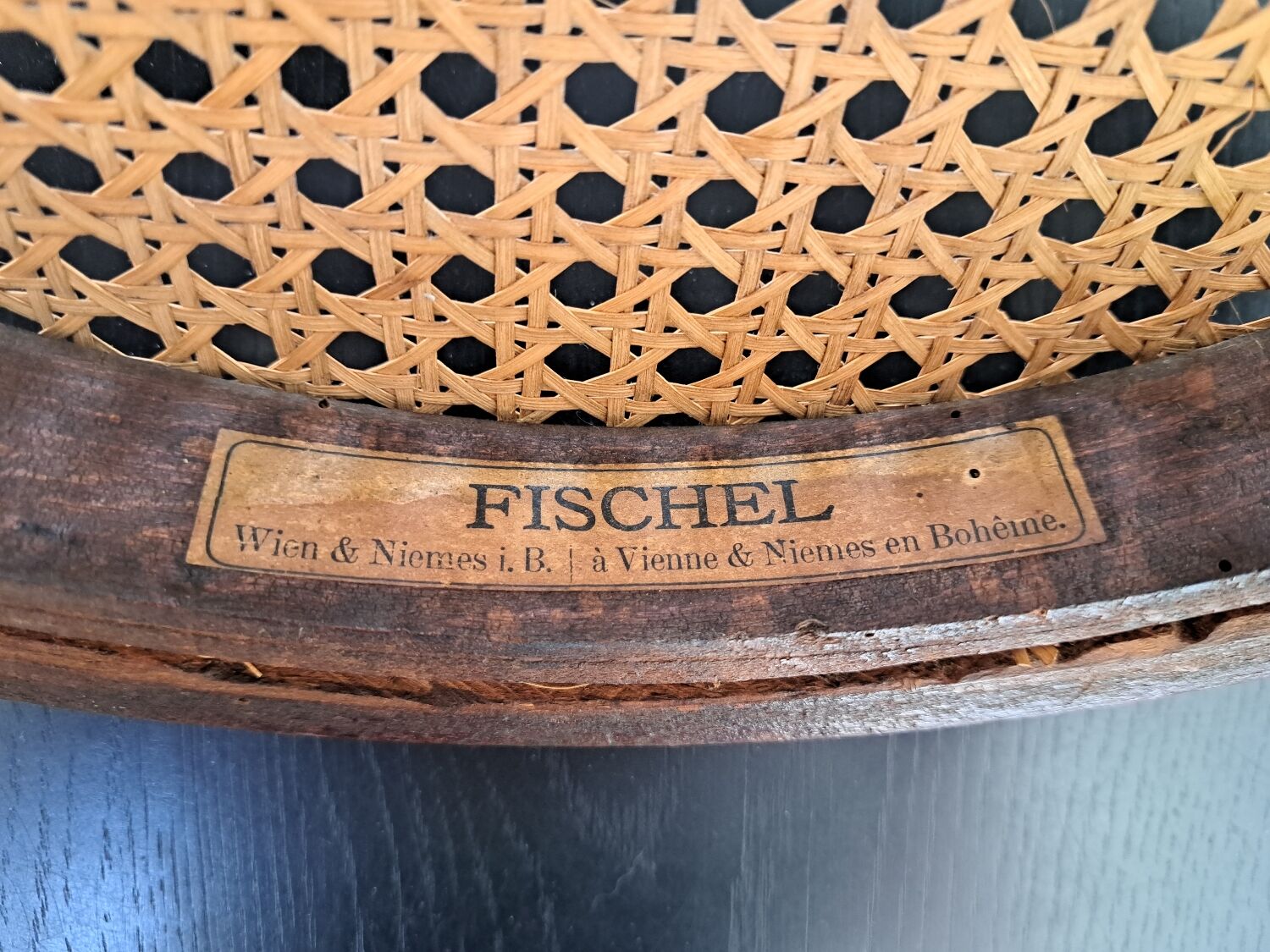 Set of 6 Fischel chairs in cane wood