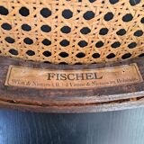 Set of 6 Fischel chairs in cane wood