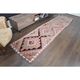 1970s Turkish Oushak Handmade Wool Cotton Pink Runner Rug 93x358