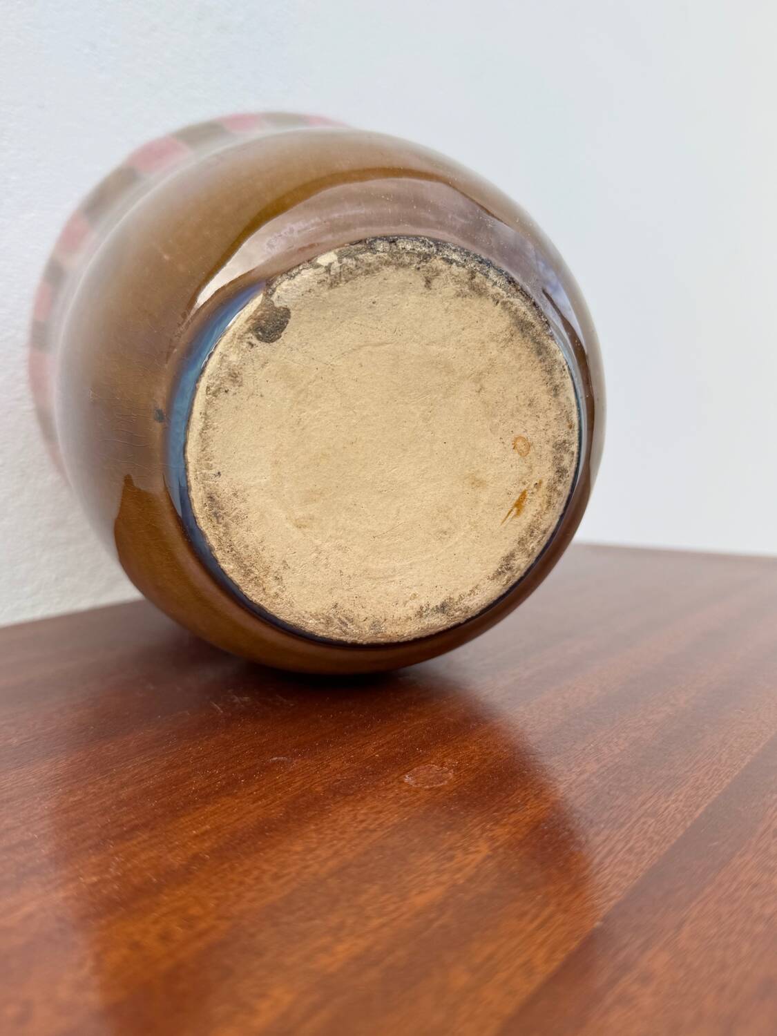 Art Deco pink glazed stoneware vase