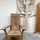 Vintage Worpsweder high back rush wicker armchair Willi Ohler