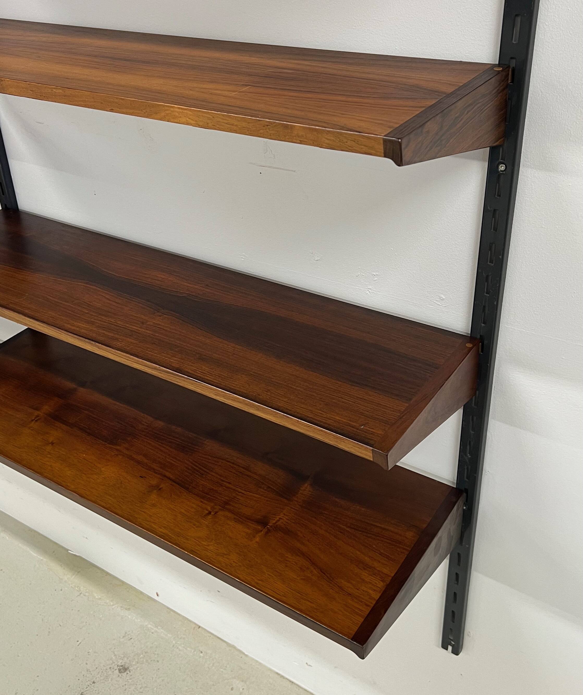 Rosewood Modular Wall System By Kai Kristiansen for Feldballes, 1960s.