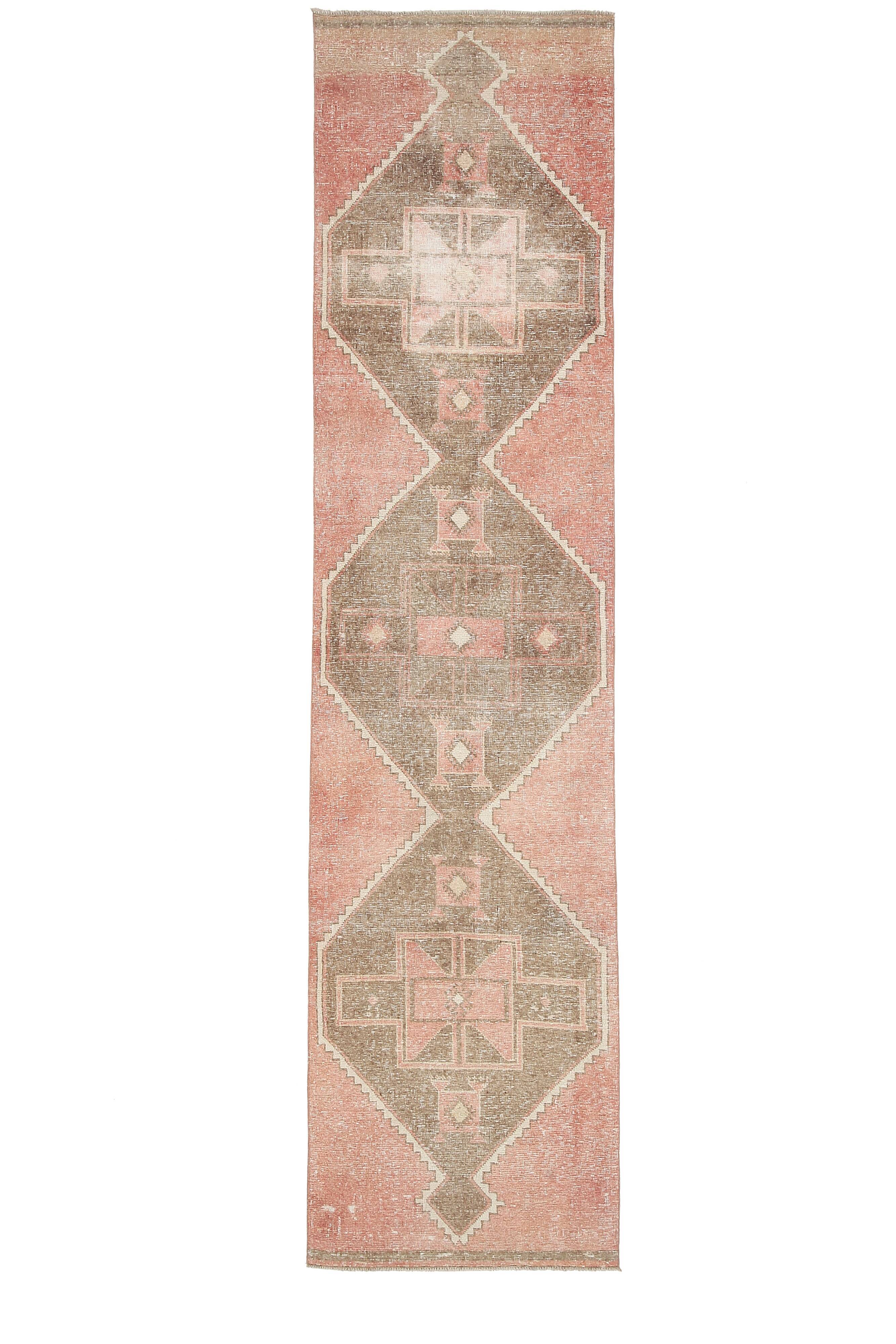 3x12 geometric neutral turkish runner rug, 379x91cm