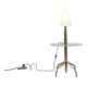 Postmodern side table with lamp
