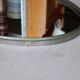 Vintage triptych mirror from a 1950s dressing table in nickel-plated silver.